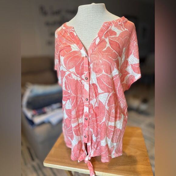 Tommy Bahama Tops - Tommy Bahama Top L 100% Linen Tropical Breezy Lux